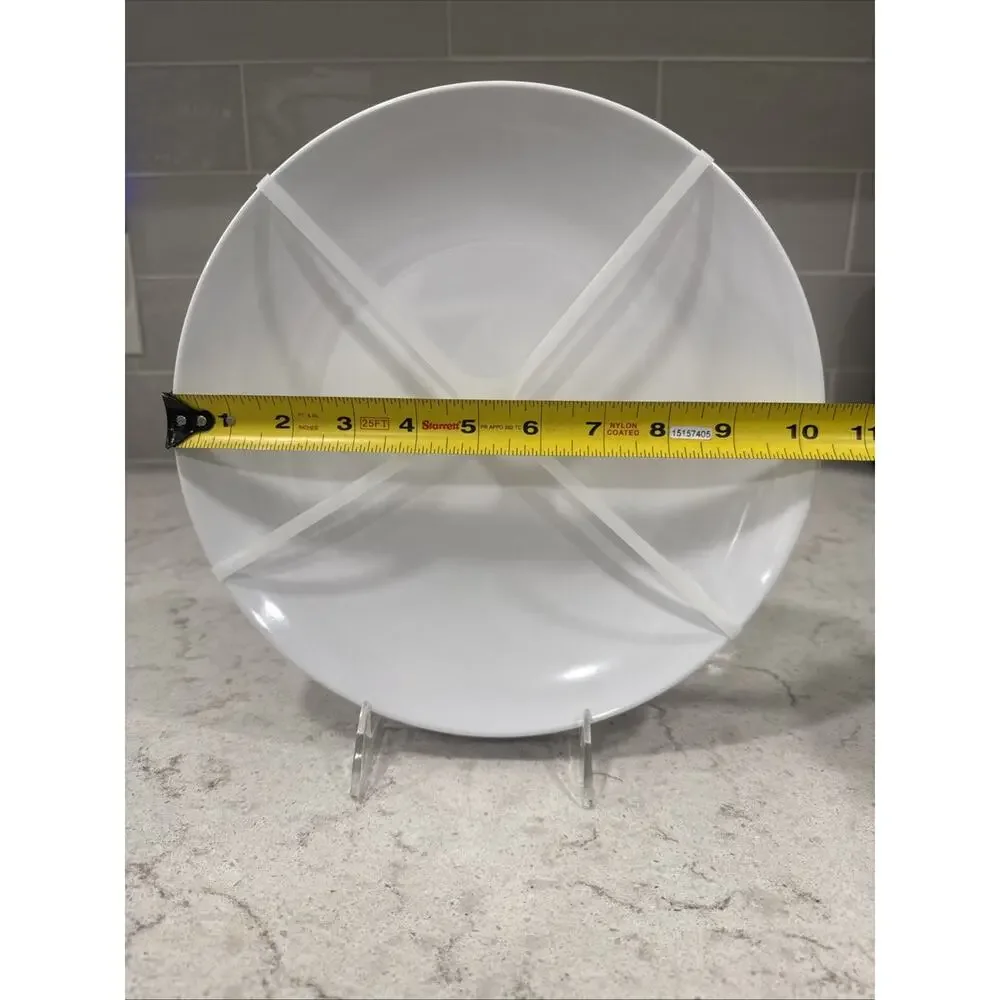 Set of 4 WHITE 10.5” Premium Melamine Coupe Dinner Plates PALATE and PLATE New